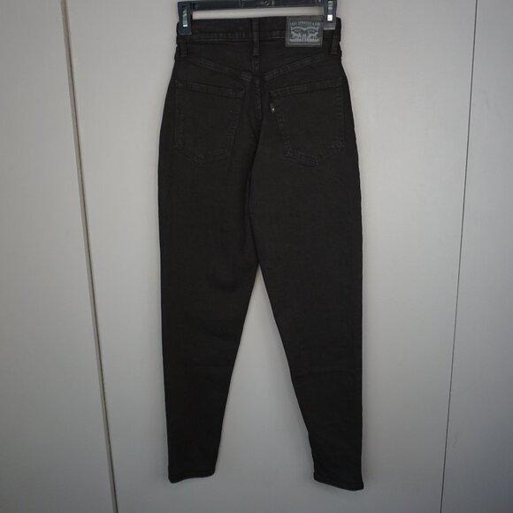 Levi's High-Waisted Tapered Mom Jeans in Flash Black size 24x29 NWT - Picture 10 of 15